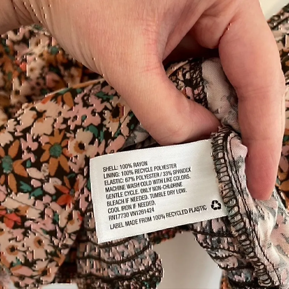 NEW NWT WILD FABLE Puff Long Sleeve Bustier Top Pink Brown Floral Y2K Crop Top - Image 8