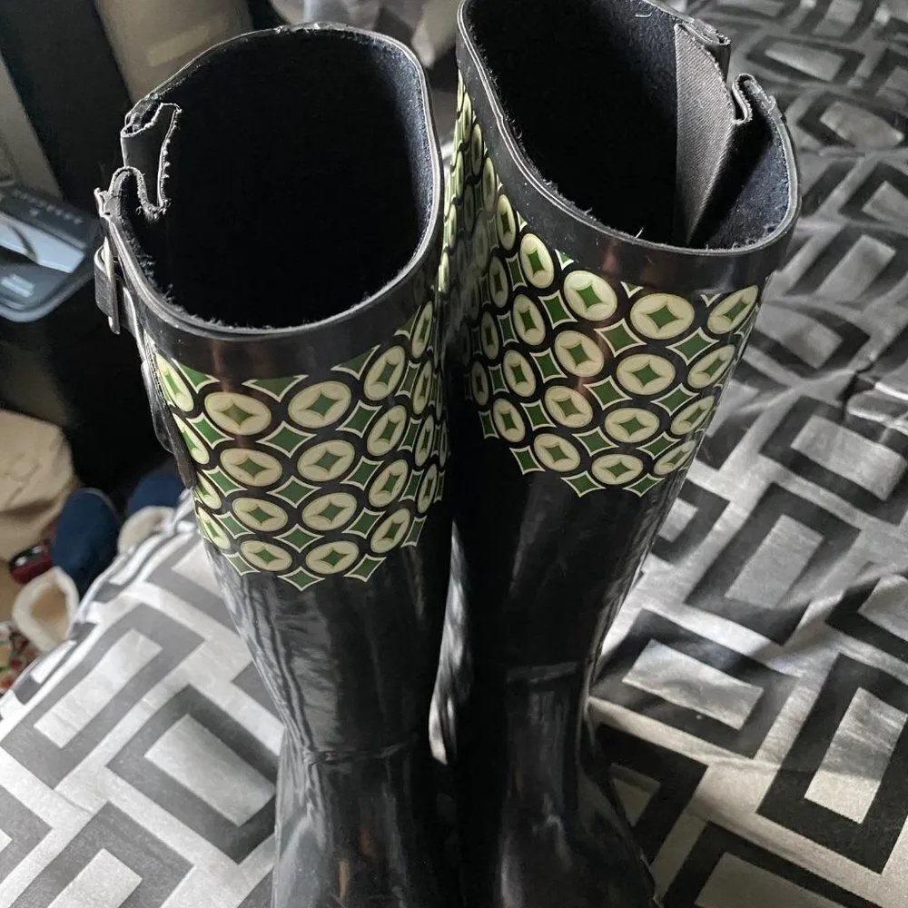 LATITUDE TALL STEEL SHANKS BLACK RAINBOOTS, Good for rain, sleet and snow Size 6 - Image 3