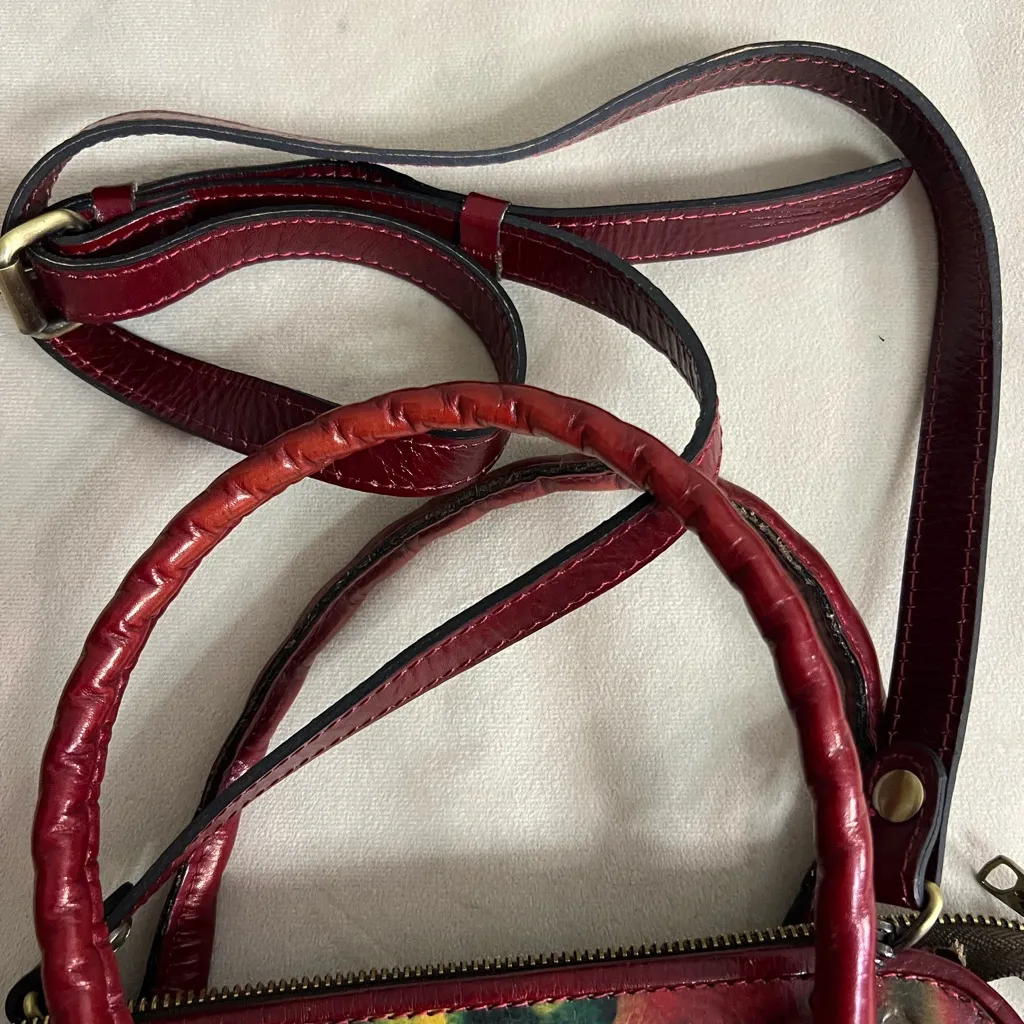 🌺 PATRICIA NASH RARE VINTAGE FLORAL LEATHER SATCHEL / CROSSBODY 🌺 - Image 14