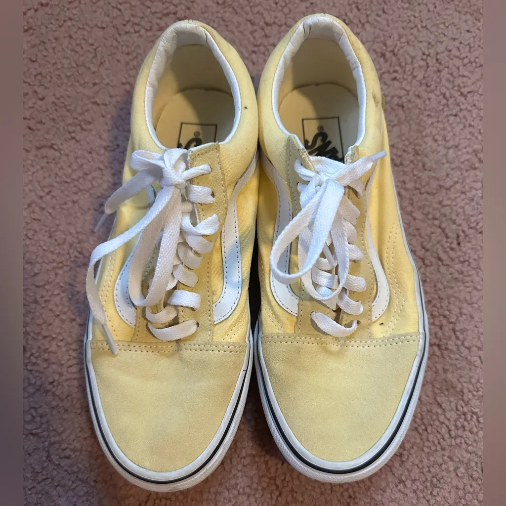 Vans Old Skool Yellow size 8 women’s 6.5 men with Suede Minor Dirt - Image 2