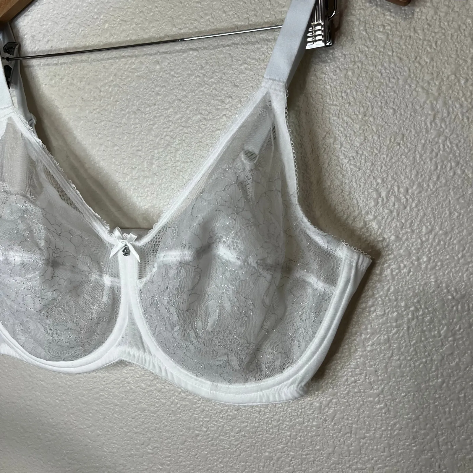 Wacoal 855186 white lace First Bloom Retro Chic Full Figure underwire bra 42DD - Image 3