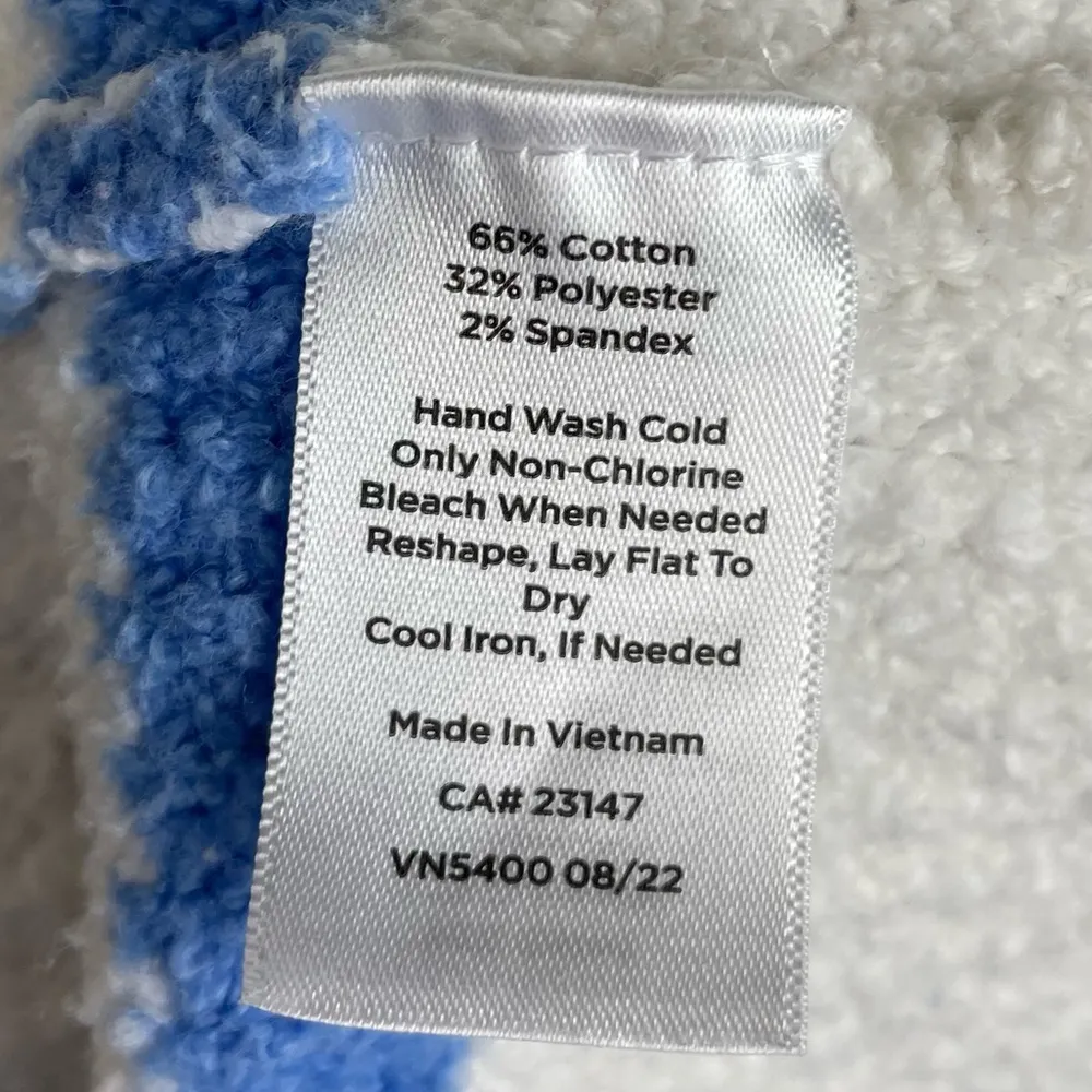 Talbots Bouclé Half-Zip Pullover Breton Stripe Plus Size 1X White Blue Red Soft - Image 8