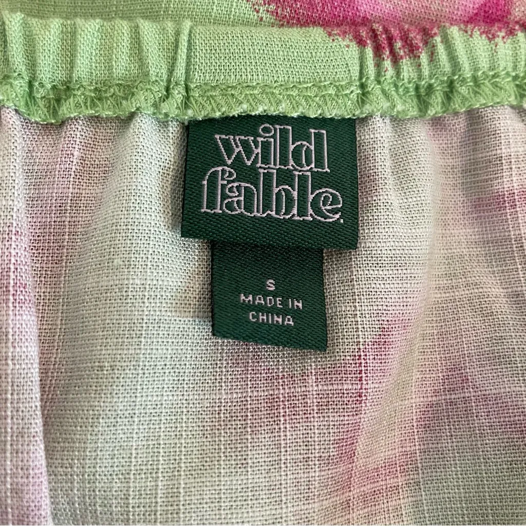 Wild Fable Cut-Out Dress Floral NWT‎ Green Pink Bodycon Fairycore Ruched Small - Image 3