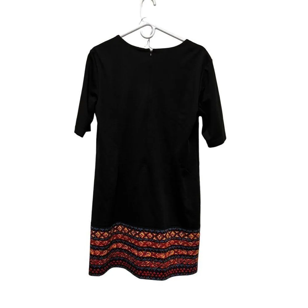003-001 NWT Cato Women size L Black‎ Dress Tribal Hem V-Neck large - Image 4