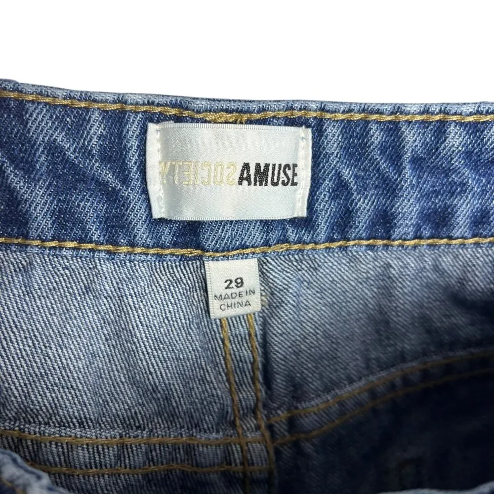 Amuse Society Women's 29 Brooke Jean High Waist Wide Leg Flared Denim Distressed - Image 4