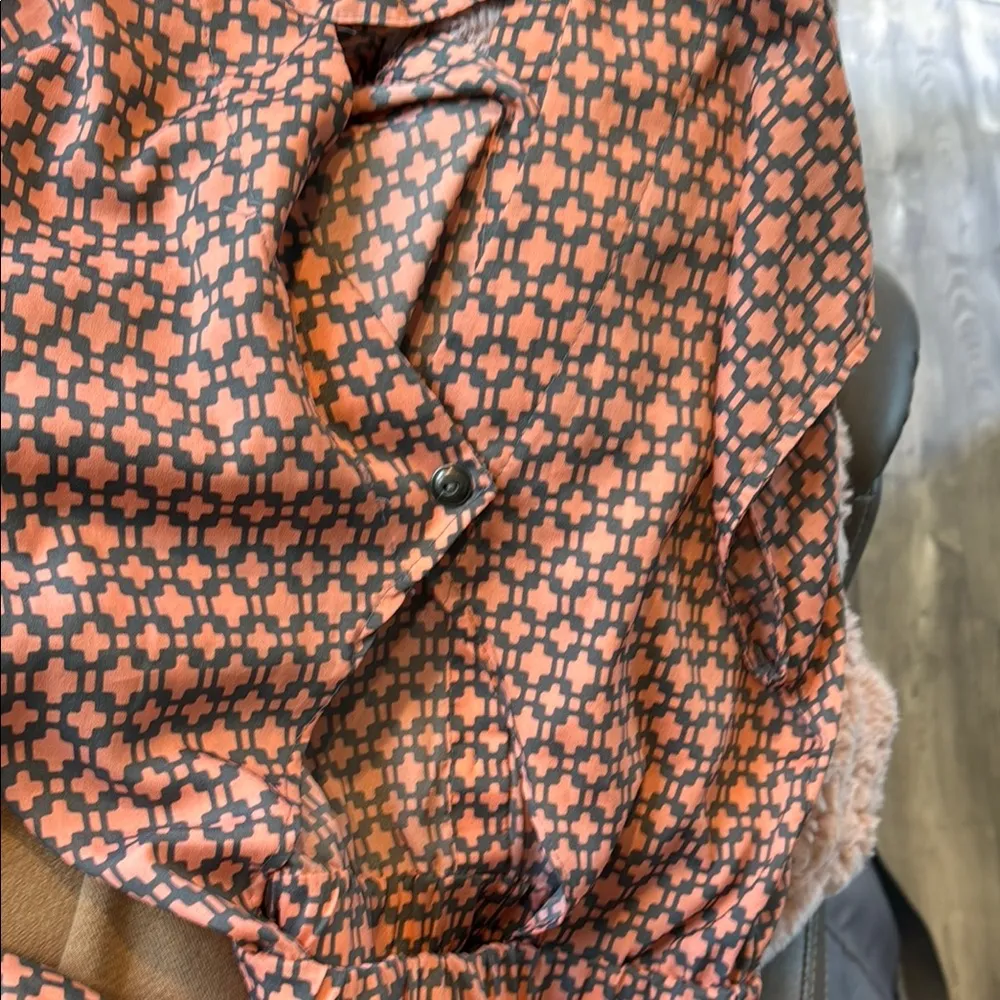 Blue Rain Pink Buttoned Sundress with Notched Collar - Image 4