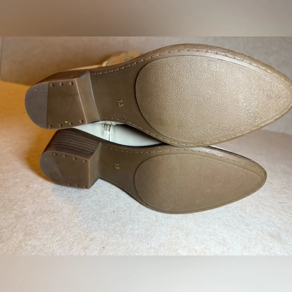 Steve Madden Women's Hayward Western White Leather Boots Size 7.5 NWT no box - Image 7