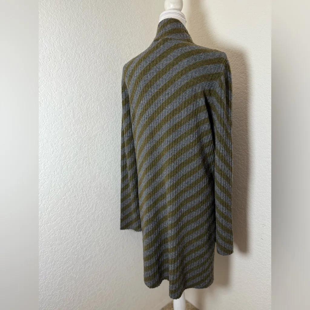 Theory‎ Diagonal Stripe Mock Neck Knit Sweater Tunic Size Large Wool Blend - Image 3