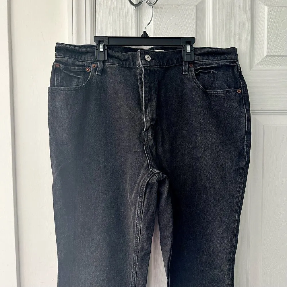 Abercrombie & Fitch Washed Black Grey Ultra High Rise Vintage 70s Flare Jeans 33 - Image 4