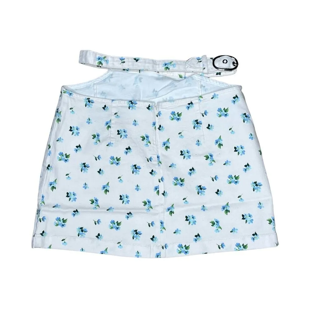 WeWoreWhat Cut Out Skirt in Ivory Watercolor Ditsy Women’s Sz M - Image 3