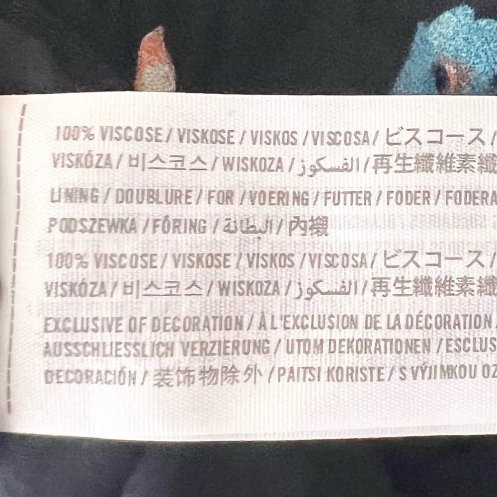 Hollister Black Floral Lace Up Long Sleeve Mini Dress Size XS Pink/ Blue Flowers - Image 6