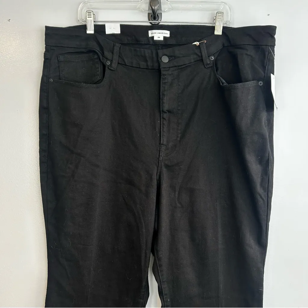 NWT Good American Good Legs Black Mid Rise Skinny Fit Flare Leg Pants/Jeans 24 - Image 3