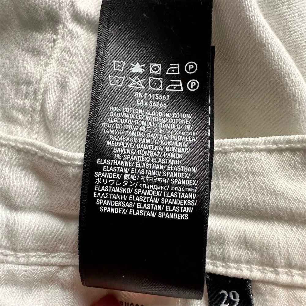 7 For All Mankind Women’s Josefina Skinny Boyfriend Distressed White Jeans Sz 29 - Image 8