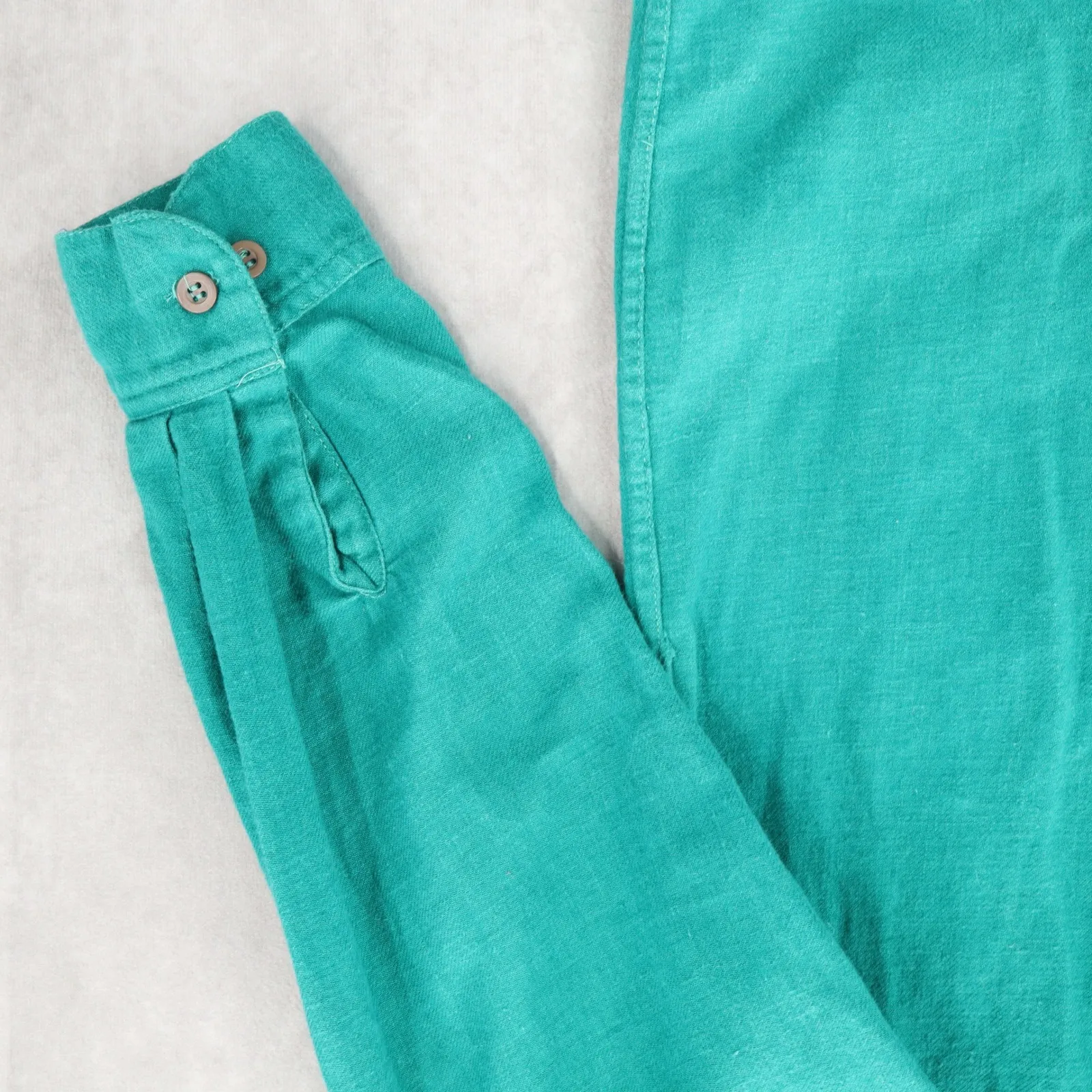 Putumayo Green Long Sleeve Cotton Button Up VTG Y2K Western Utility Shirt Small - Image 8