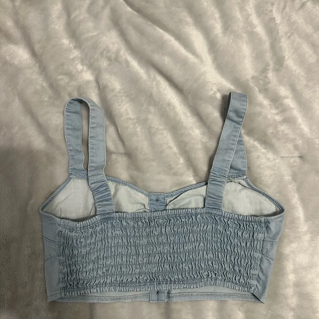 Kirra Women's Blue Button-Up Cropped Top - Image 4