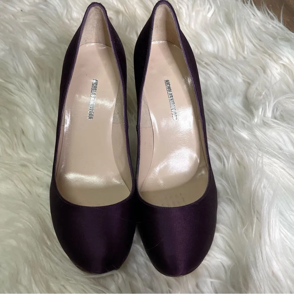 Nicholas Kirkwood Purple Satin Art to Wear Heels 35‎ Size 5 - Image 5
