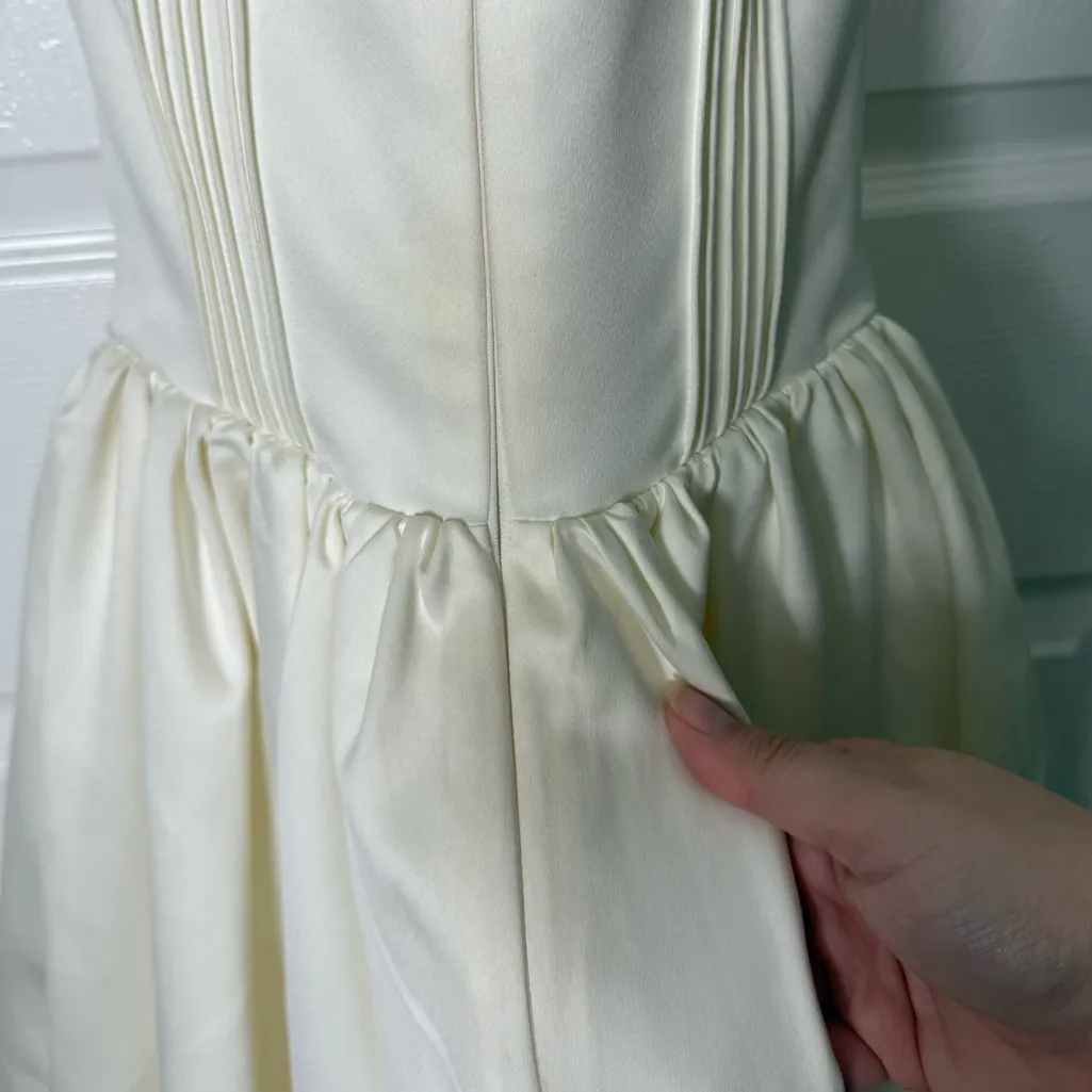 House of CB Coco Vintage Ivory Satin Midi Dress XS - Image 12