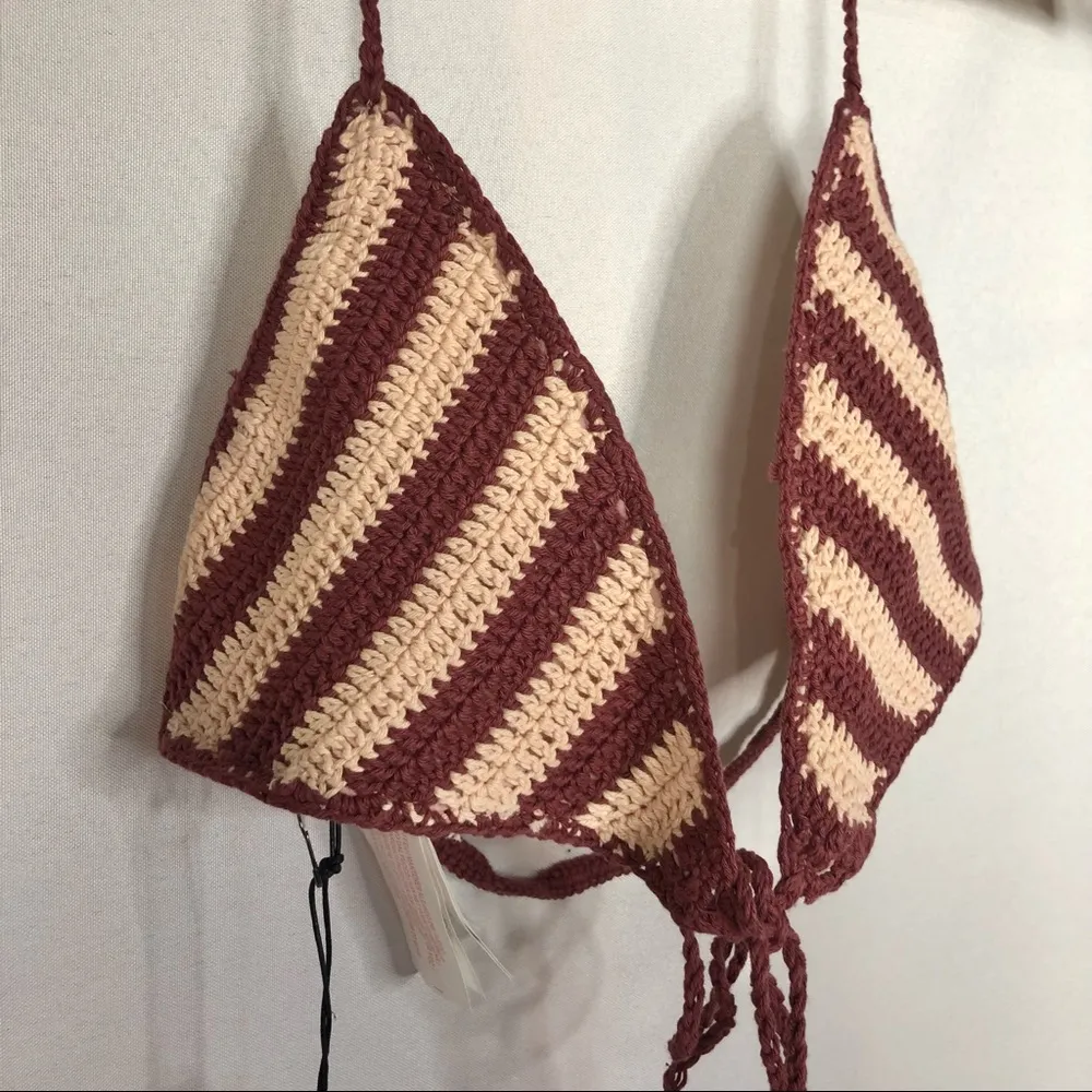 NEW REVOLVE Somedays Lovin' Miles Crochet Tie Halter Swim Top L - Image 58