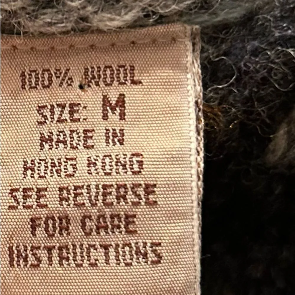 Eastern Mountain Sports Women’s 100% Wool Gray Striped  Sweater Size Medium - Image 3