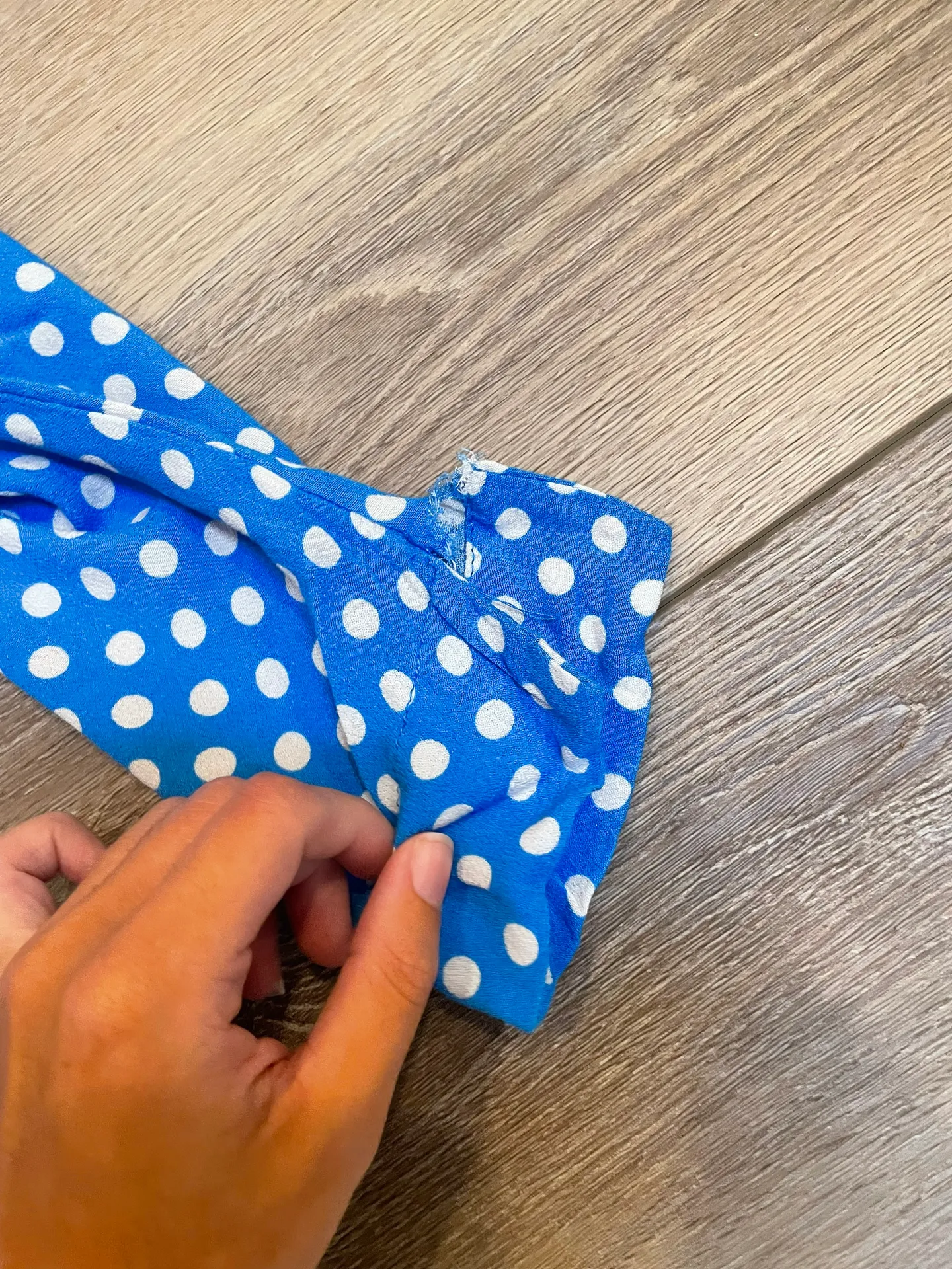 ZARA Blue Polka Dot Button Down Top - Image 5