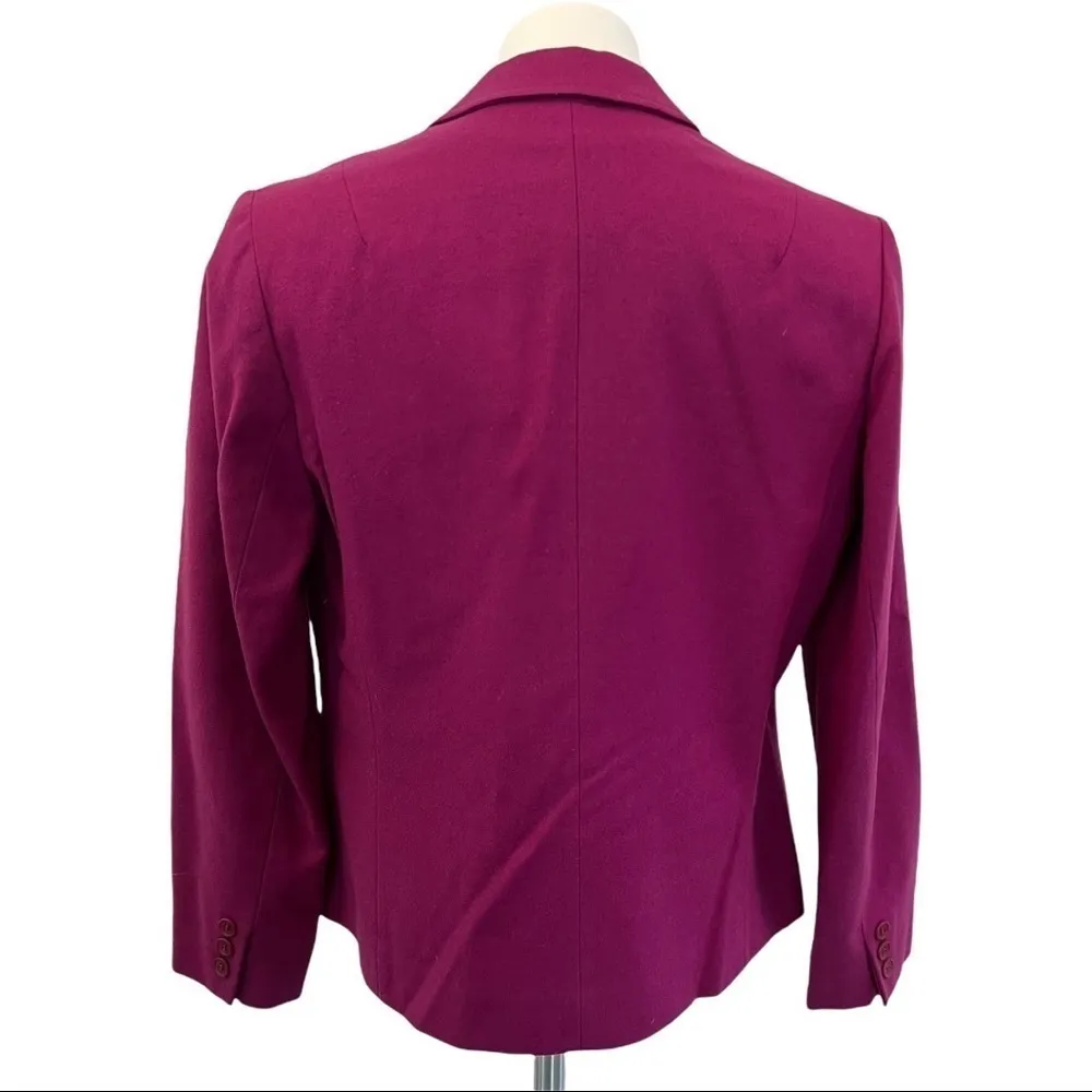 PENDLETON Vintage Wool Fuschia Single Breasted Blazer Size 12 - Image 4