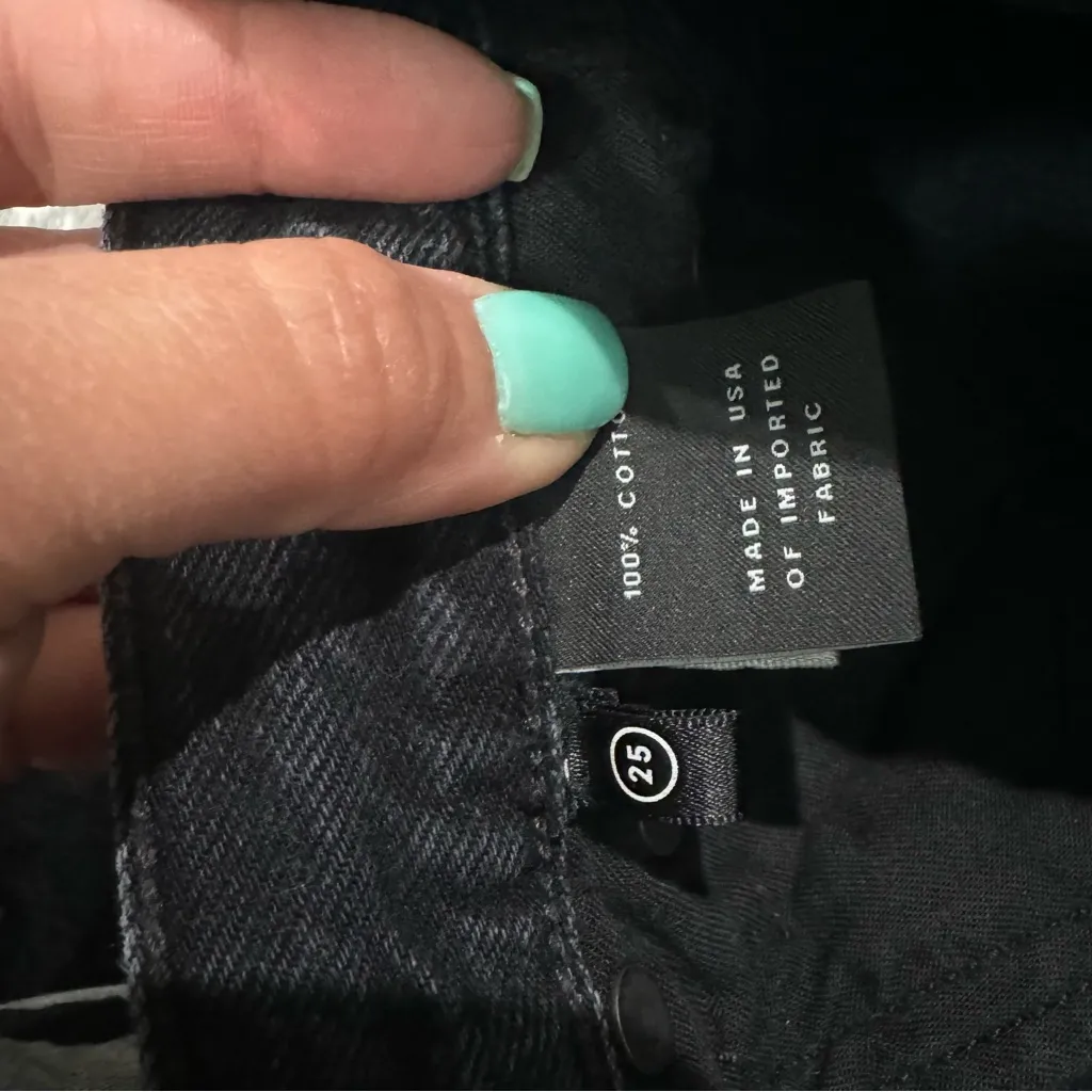 GRLFRND Karolina Skinny High Rise In Hold Up Revolve Button Fly Raw Hem Size 25 - Image 5