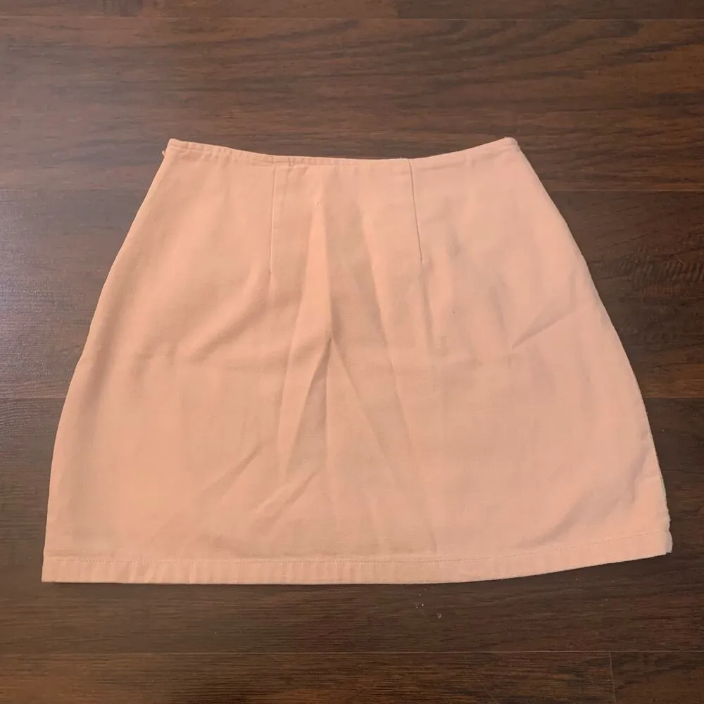 light pink floral embroidered mini skirt size S - Image 3