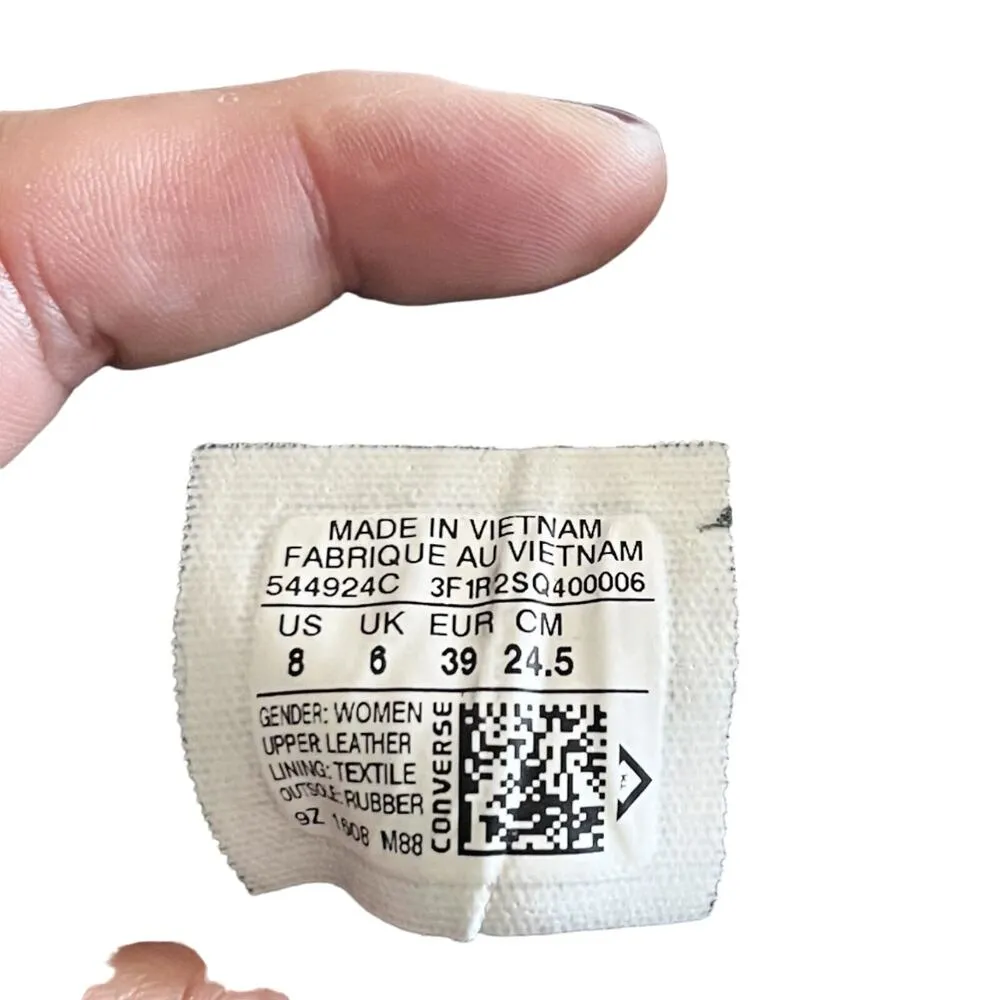 CONVERSE All Star Metallic Gray Leather Chuck Taylor Sneakers 544924C Shoes Sz 8 - Image 10