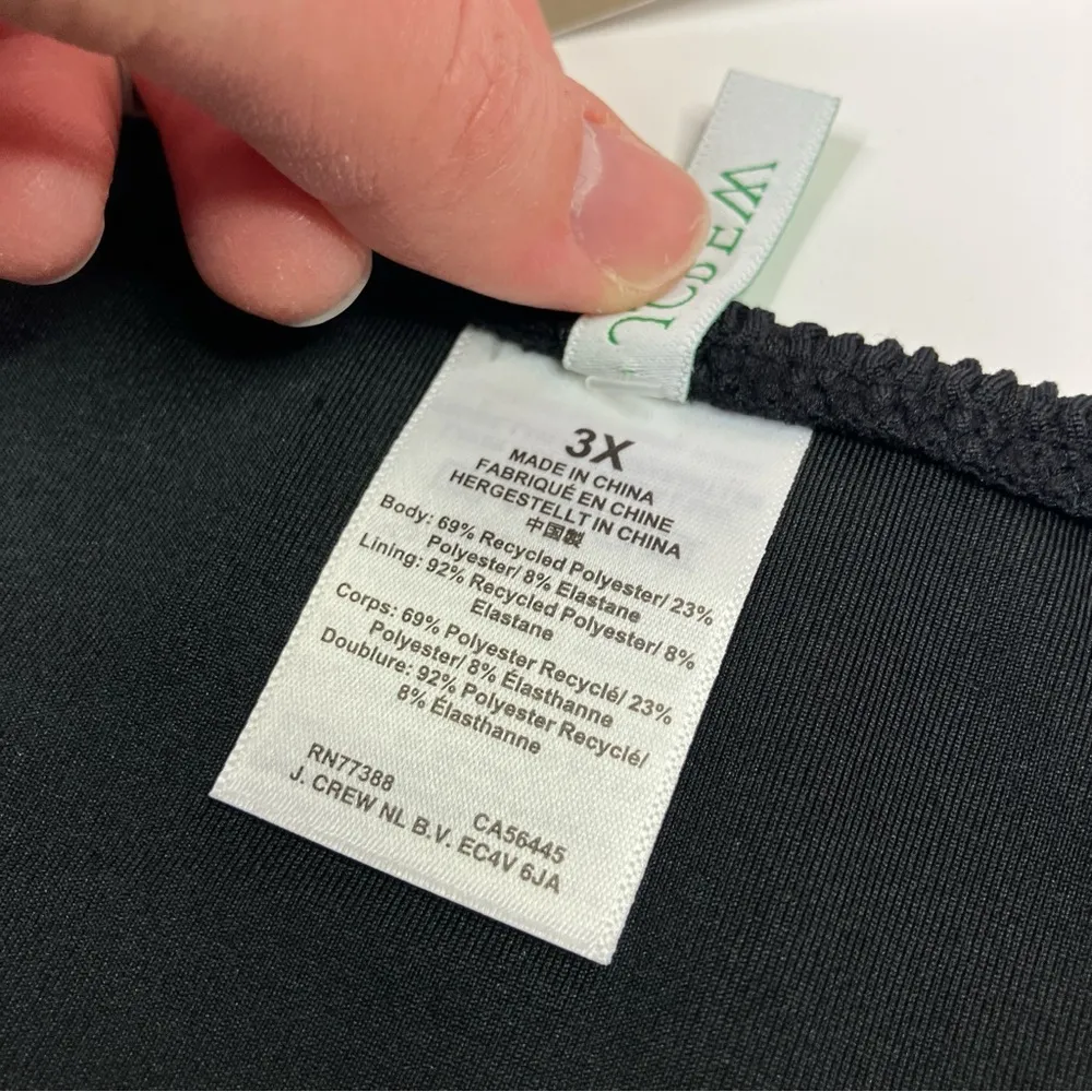 J. Crew | Black Textured Bikini Set Textured Hipster Bandeau NWT Womens 3X - Image 4