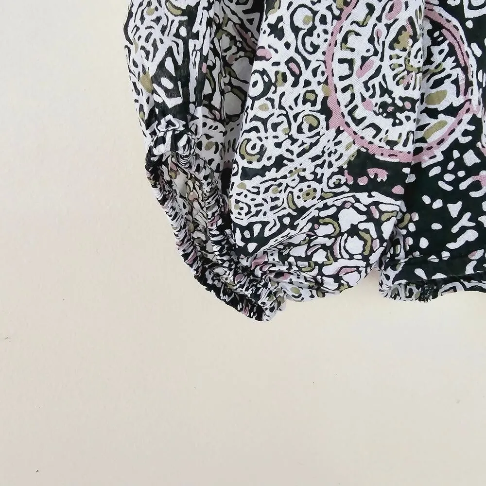 Cleobella Josephine Ankle Dress Midi Paisley Print Cut-Out Green Women's Size M - Image 12