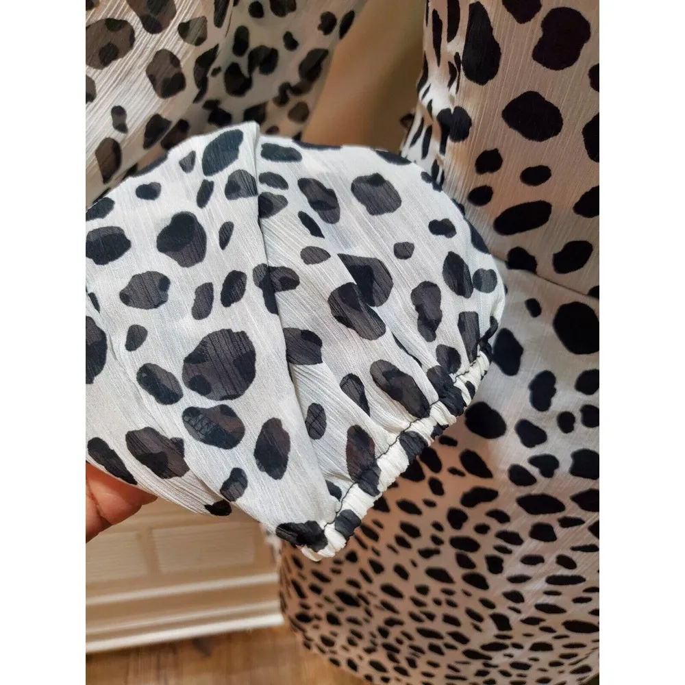 Girl in Mind Women Polyester Square Neck Long Sleeve Knee Length Dress 10 White Size L - Image 6