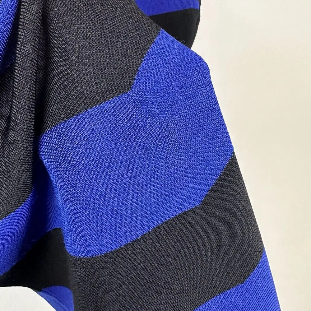 NEW Ted Baker Dress Womens 3- US 8 Bellie Blue Black Striped Stretch BodyCon - Image 8