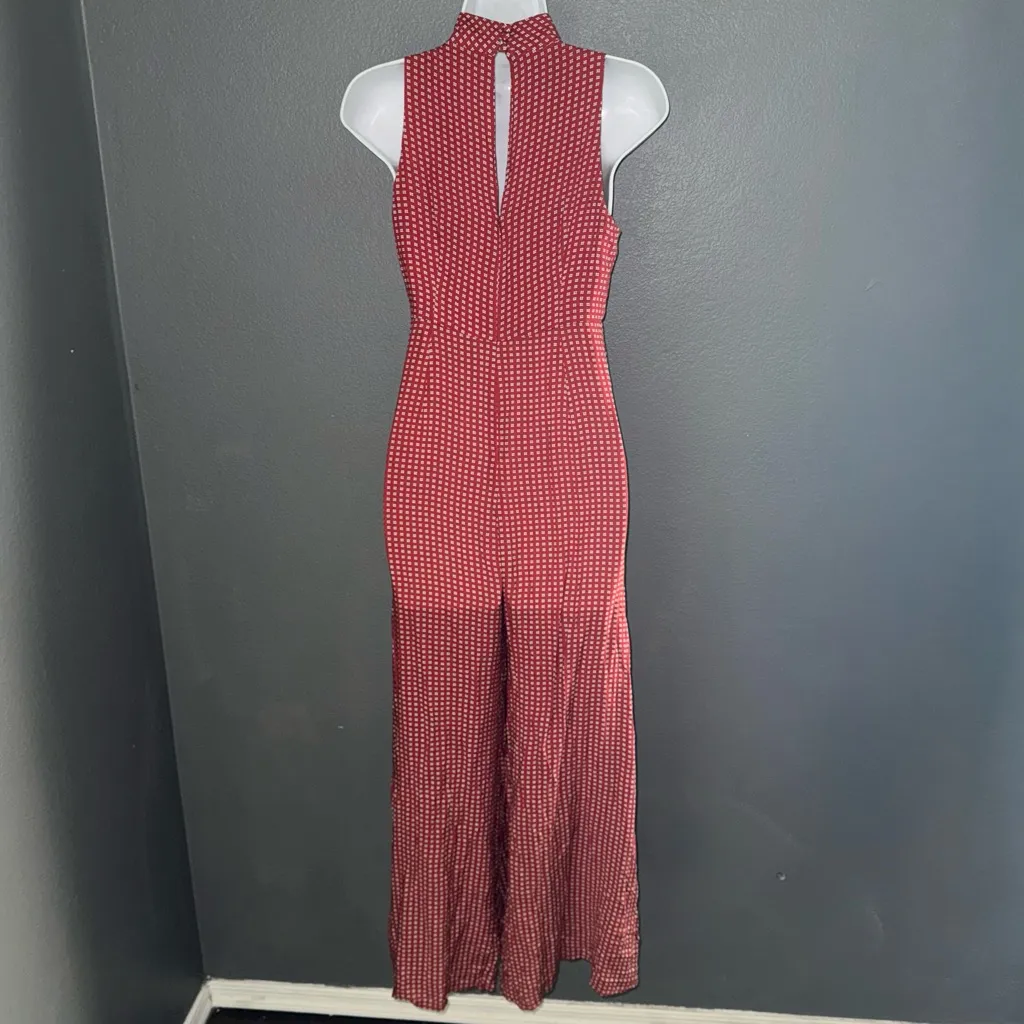 Maeve Anthropologie Red Cut Out V-Neck Spring Jumpsuit Womens XS 0 - Image 8
