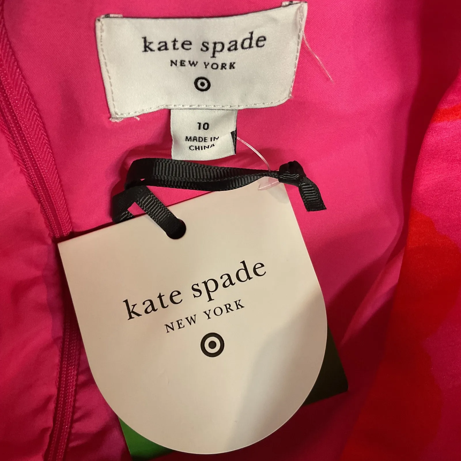 Kate Spade Target Red Pink Classic Floral Sleeveless Peplum Midi Dress Sz 10 NWT - Image 11