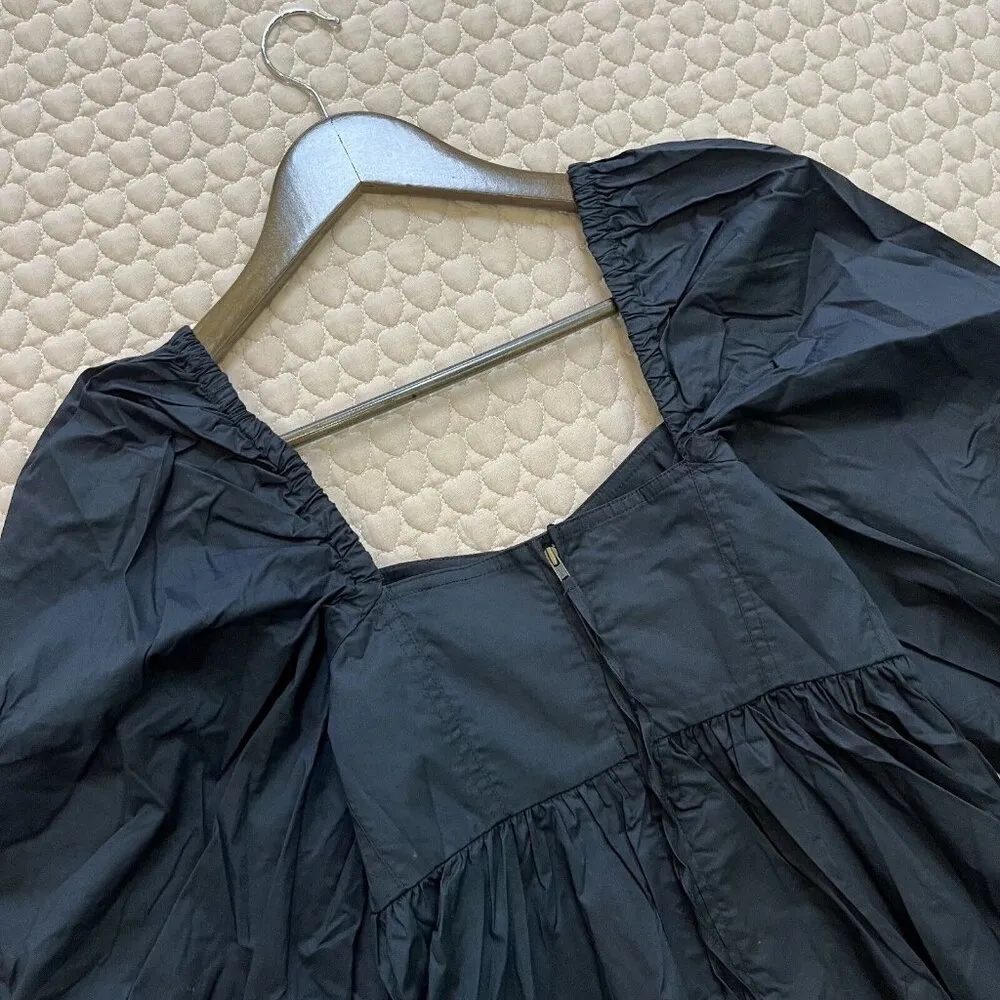 NWOT Ulla Johnson Alita Fully Pleated Mini Dress Black Size 4 Cotton - Image 12