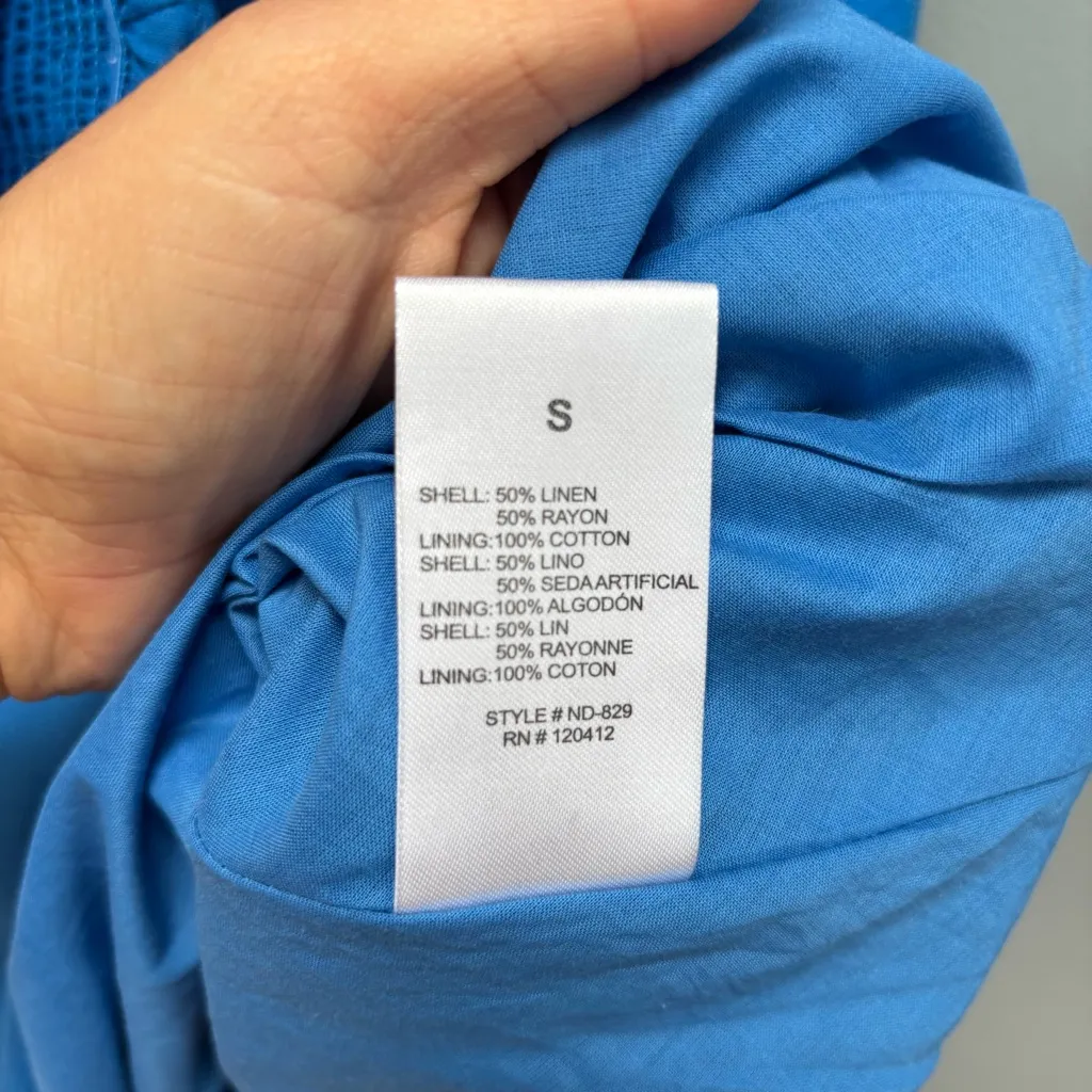 Revolve NIA Chamomile Cutout Maxi Dress in Cobalt Blue Linen S - Image 9