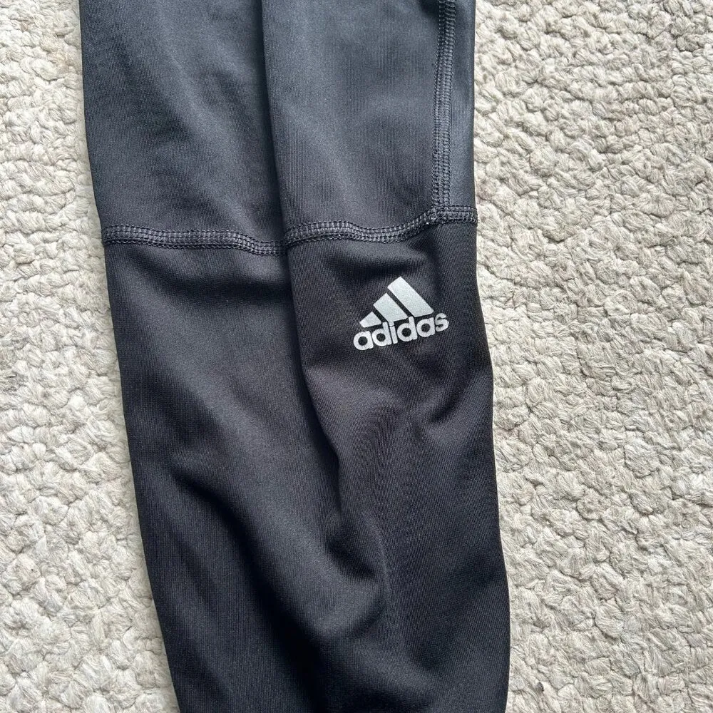 Adidas Supernova black athletic leggings women size small exercise, ankle zipper - Image 2