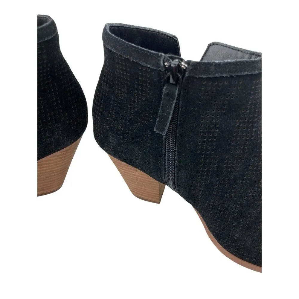 *NWOB Violet & Red Jensen Booties Womens Size 8.5 Black Perforated Heeled Ankle - Image 10