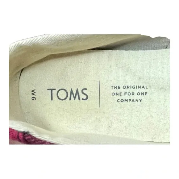 TOMS RED‎ PLAID FELT ON LEATHER ALPARGATA FLAT SLIP-ON SHOES WOMEN'S SIZE 6 - Image 9