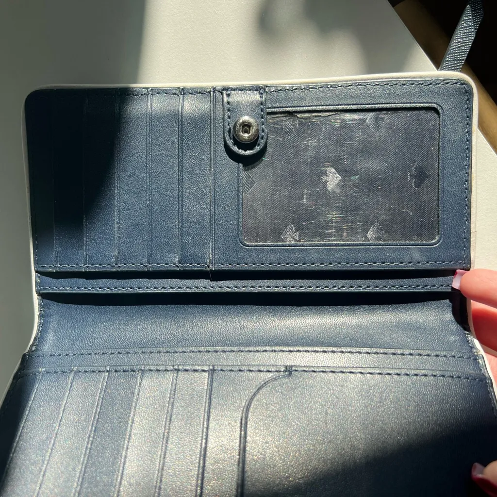 Kate Spade New York Cameron Denim Colorblock Large Slim Bifold Wallet - Image 5