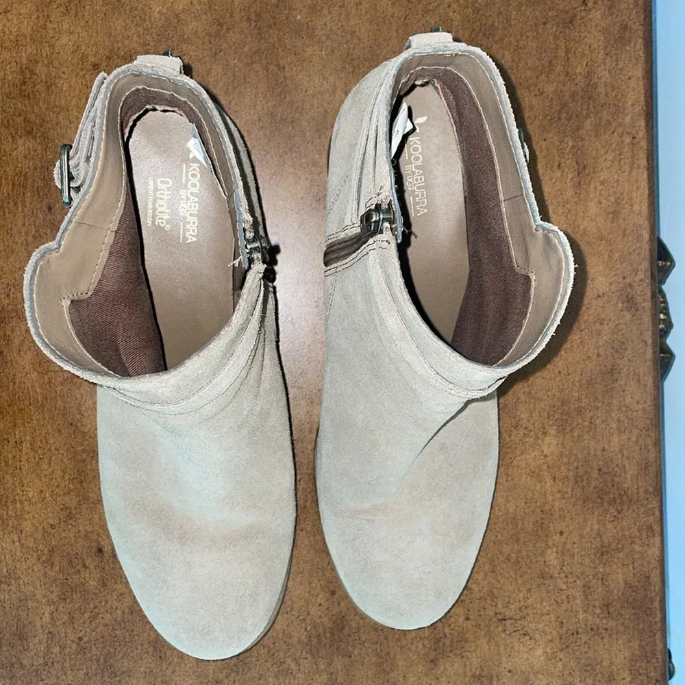 Koolaburra By Ugg Womens Erena Ankle Booties Brown Block Heels Zip Buckle Sz 10 Tan - Image 7