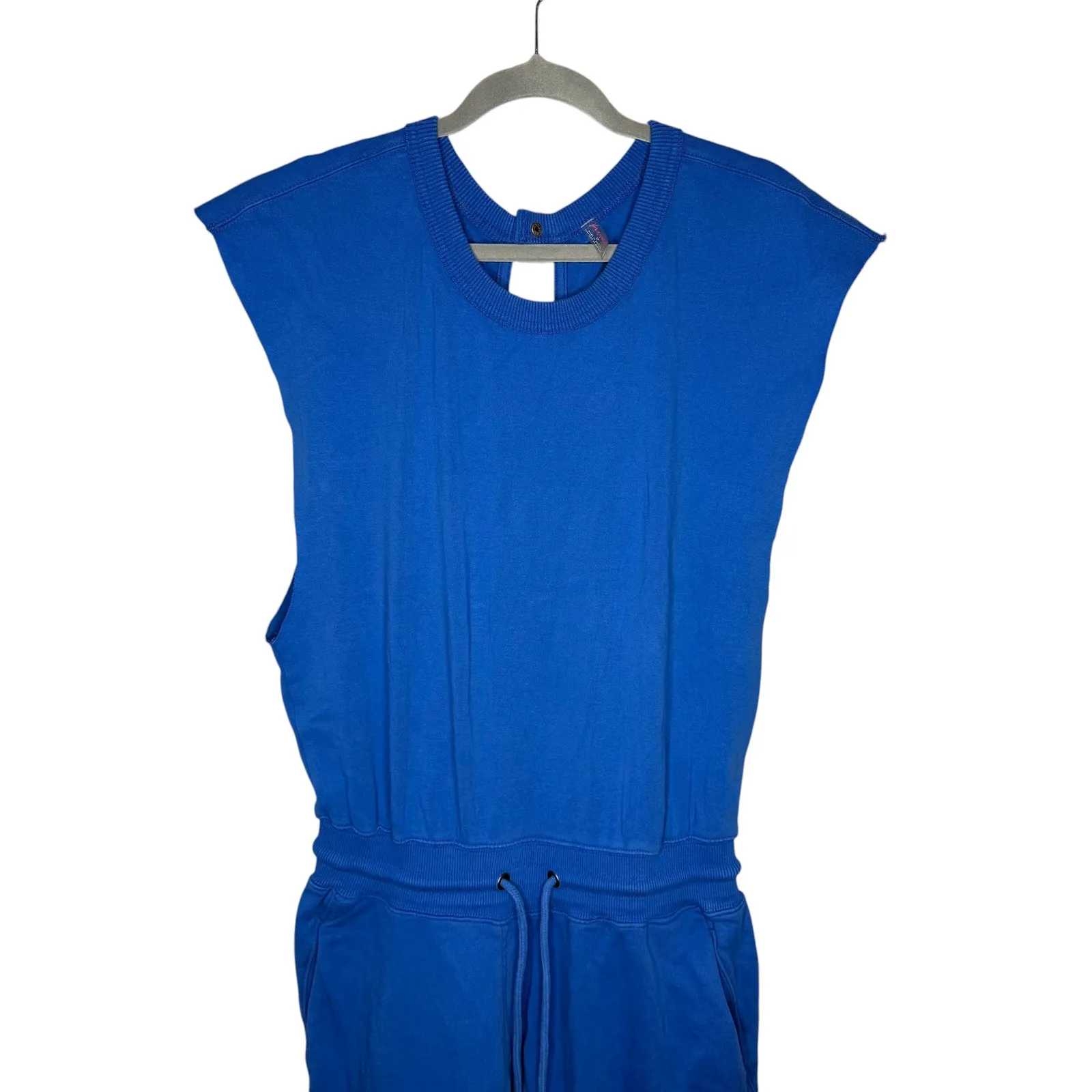 Free People Blue Sleeveless Jogger Jumpsuit Casual‎ Relaxed Fit Women's - Image 3