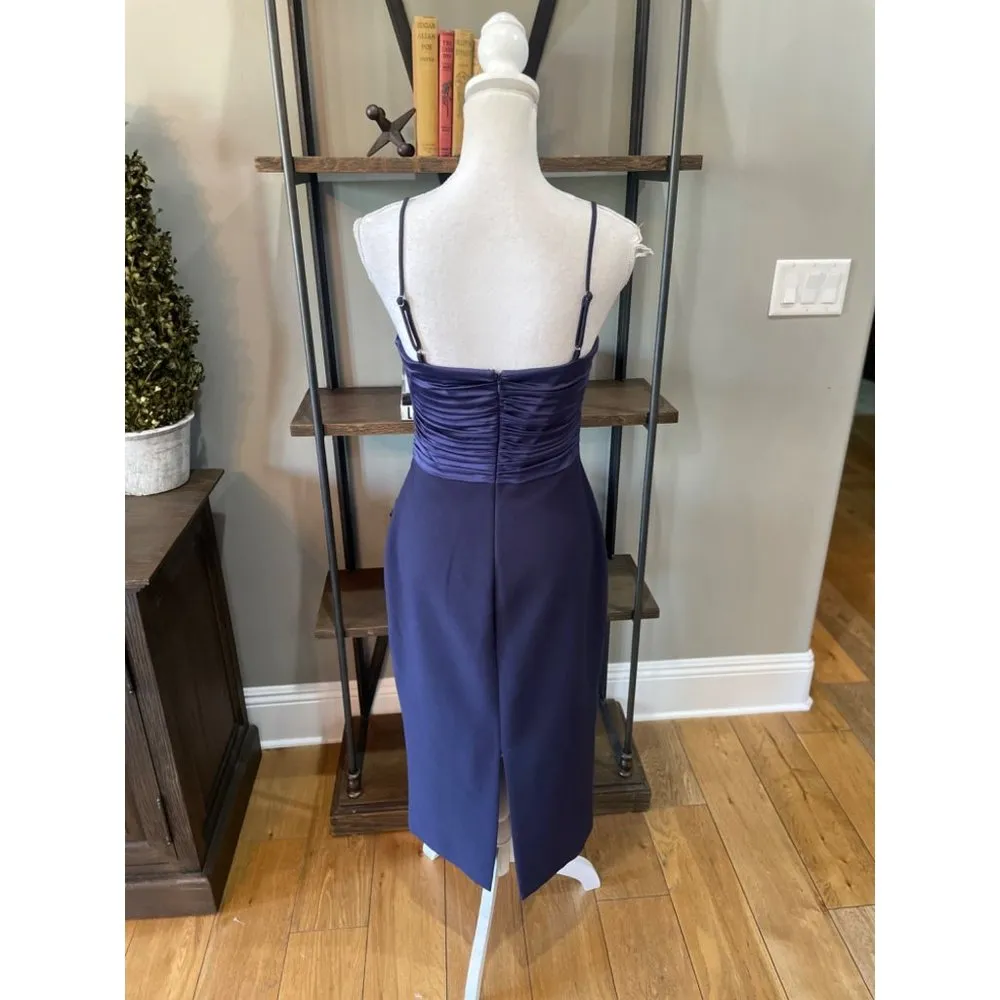Likely Steph Midi Sheath Cocktail Dress Navy Womens 6 - Image 9