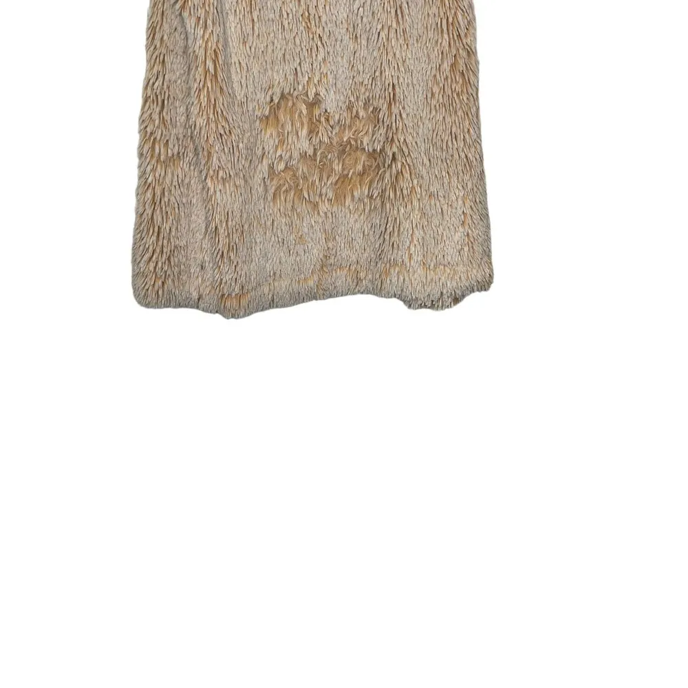 Ivy Jane Women's Vest Open Front Fluffy Faux Fur Sleeveless Jacket Tan Sz. Small - Image 9