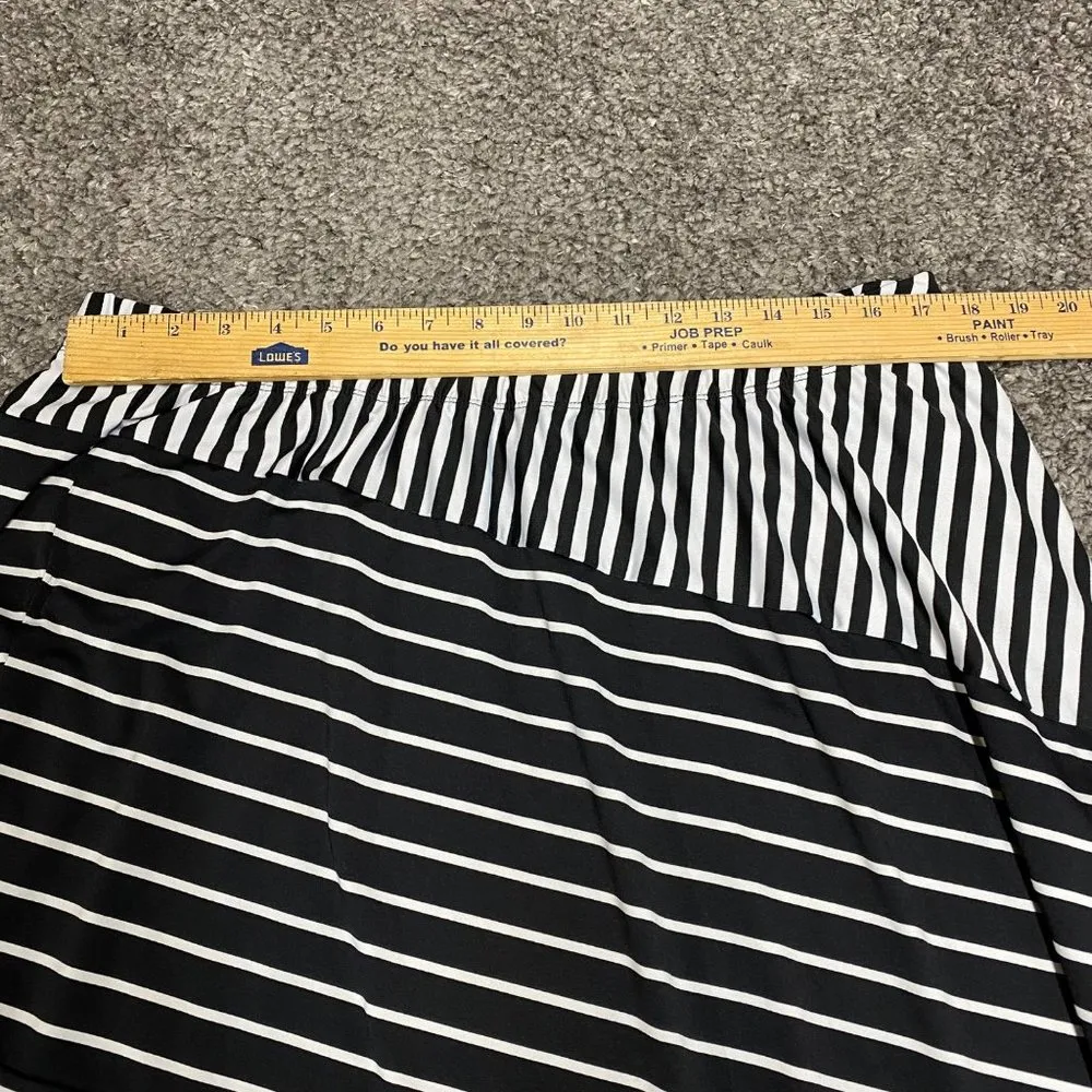 Kim Rogers Women 2X Skirt Black White Stipe Patterns Elastic Waist Long Modest - Image 6