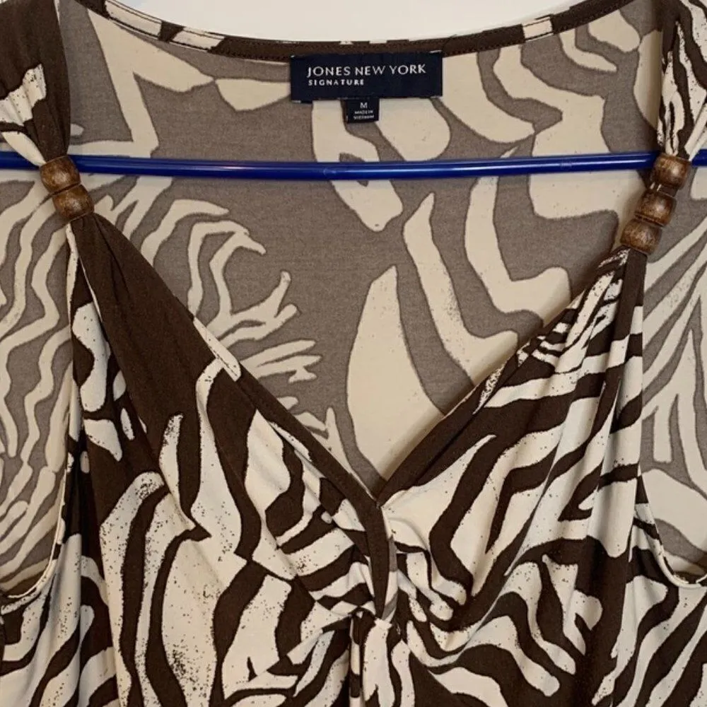 Jones New York Signature Large Leaf Print Midi Dress - Image 2