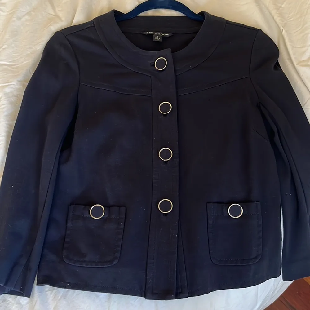 Banana Republic | Navy Blue Blazer Sweater Jacket Size 4 - Image 5