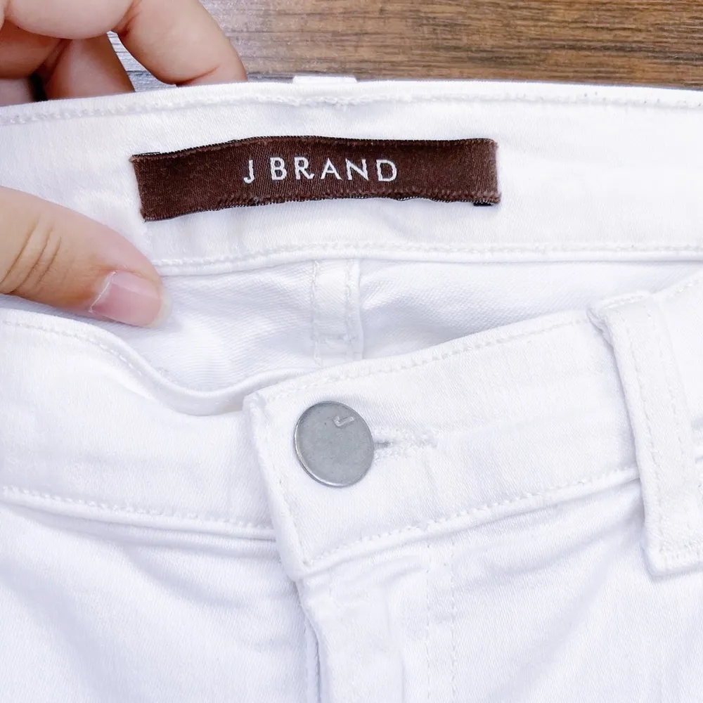 J Brand • Mid Rise Rail Skinny Jeans white Blanc denim stretch slim Anthro - Image 6