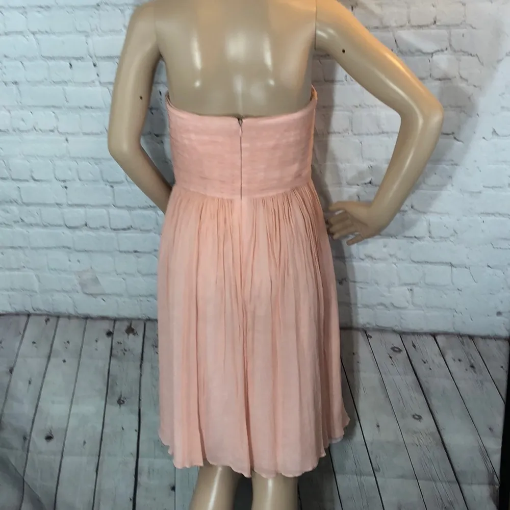 J. Crew Nadia Misty Rose Silk Chiffon Semi Formal Dress Only Worn Once 6 - Image 4