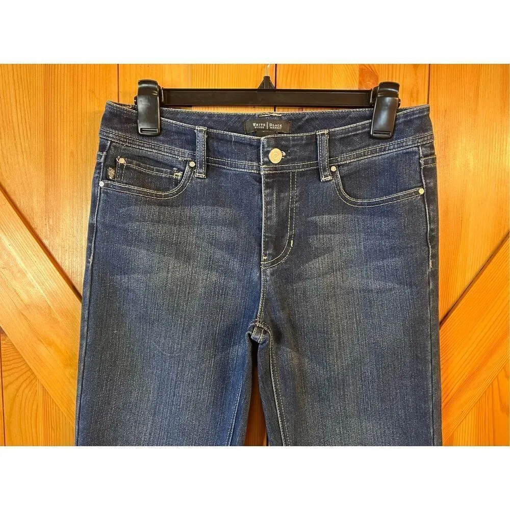 White House Black Market Blanc Love Life Boot Leg Jeans 4S Raw Hem (3493) Read - Image 3